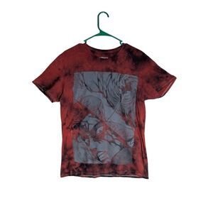Attack on Titan Levi Ackerman Tie Dye Graphic Tee Red Black Mens Medium